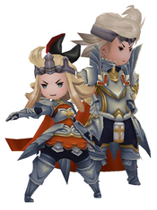 Ringabel and Edea as Templars in Bravely Default.