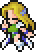 Animated sprite of Celes casting a spell (Pixel Remaster).