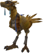 Render of an armored chocobo.