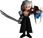 Sephiroth taking Jenova's head from the Reactor.