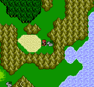 Kazus on the World Map in Final Fantasy III (NES).