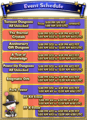 Event schedule