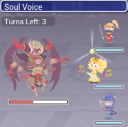 Sarah using Soul Voice in battle.