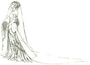 Concept art of Yuna's wedding dress by Tetsuya Nomura.