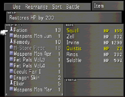 Item menu FFVIII
