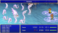 Young Palom and Porom using Twincast in Final Fantasy IV: The After Years (PSP).