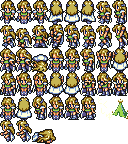 Celes's battle sprites (SNES/PXS/GBA).