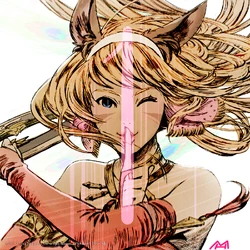 A Miqo'te dancer, by Mariko Higashi.