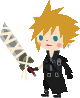 Cloud's Kingdom Hearts II costume in Kingdom Hearts Mobile.