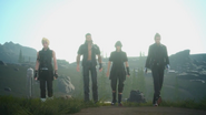 Noctis e o grupo no trailer de Final Fantasy XV Episode Duscae.