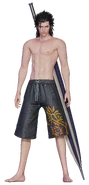 Model of Zack in swimwear in Crisis Core Reunion.