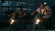 Biggs and Wedge with motorbikes from FFVII Remake