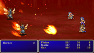 Fire1 cast on the enemy party in Final Fantasy II (PSP).