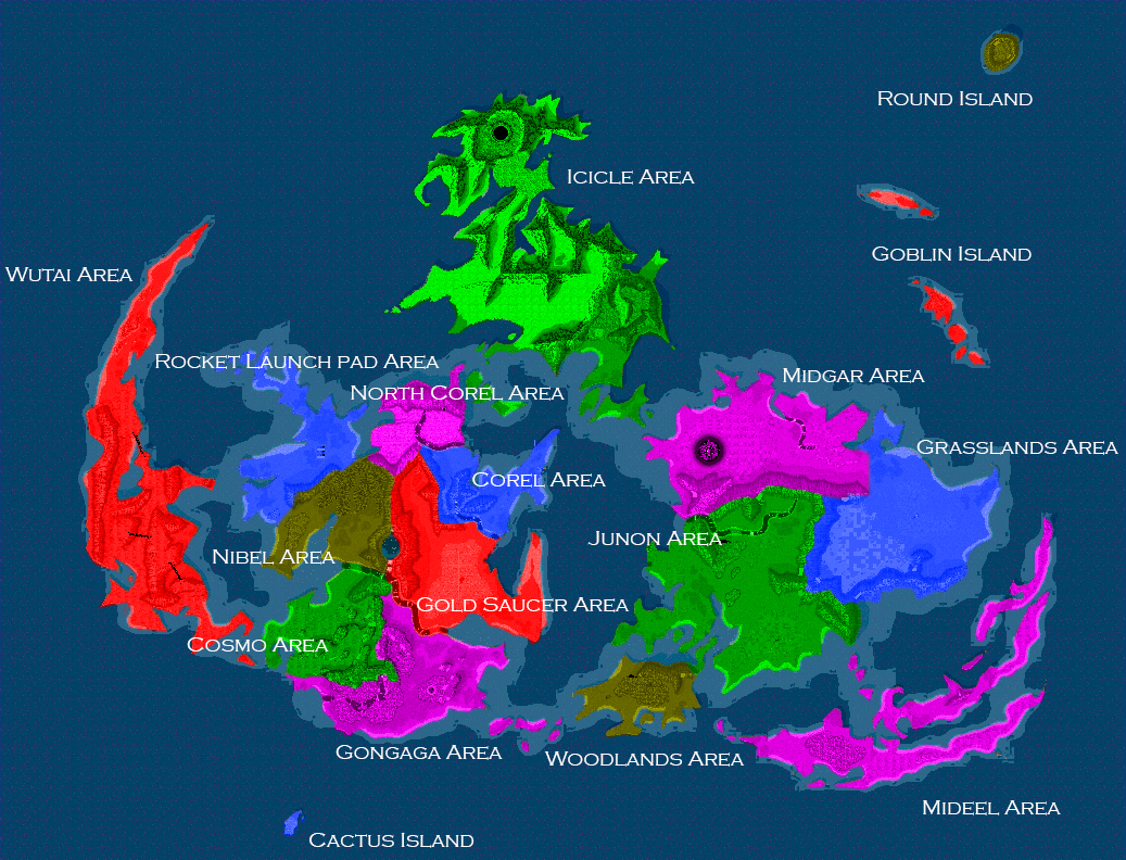 Ff7 Map With Names Final Fantasy Vii Locations | Final Fantasy Wiki | Fandom