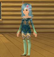 An avatar dressed as Rydia in Final Fantasy IV: The After Years outfit.