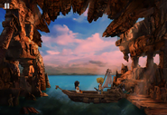 Zidane and Garnet in a boat in Madain Sari.