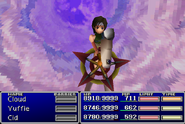 Yuffie using Sense in Final Fantasy VII.