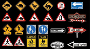 Traffic signs.