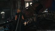 Crashed rocket in the church from FFVII Remake