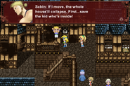 Sabin holding up the collapsing house (iOS/Android/PC).
