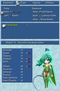 Equipment menu in the DS version.