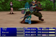 Cid attempting to steal in Final Fantasy VII.