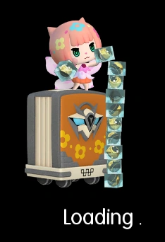 Serafie's loading animation with the Prism Case and several prismariums.
