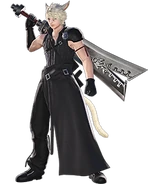 Мико'те мужского пола в наряде Клауда из Advent Children.