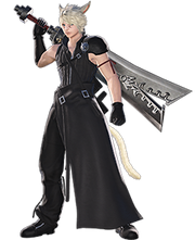 Un miqo'te con el conjunto "Advent".