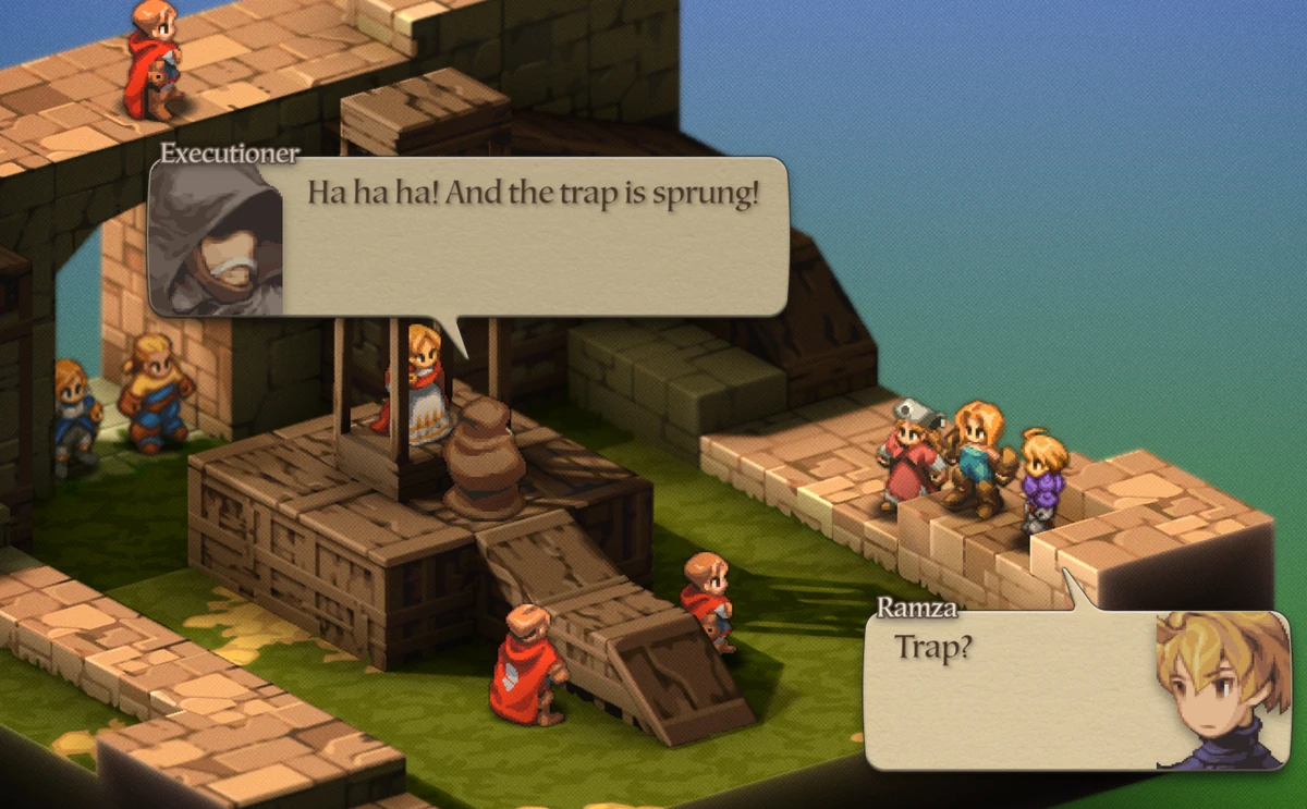 FFT chocoupdate (finally) Chapter 2-3 sees Ramza and co. finally catch up  with Delita and the captured princess. Naturally the person whose solution  to everything is murder and then more murder turns, image size:1200x743