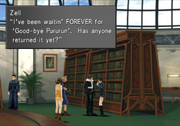 Zell looking for book from FFVIII Remastered
