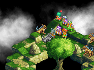An enemy petrified in Final Fantasy Tactics A2: Grimoire of the Rift.