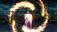Yuna summons Ifrit.