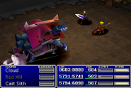 Cait Sith using Flash in Final Fantasy VII.