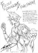 Artwork of Cloud and Yuna.