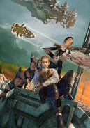 Promotional artwork of Balthier and Fran.