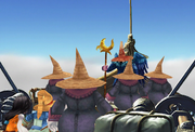 Black mages shield Vivi from FFIX Remastered