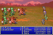 Drain1 cast on all enemies in Final Fantasy II (GBA).