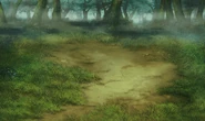 Ruined forest battle background in Final Fantasy IV: The After Years (PSP).