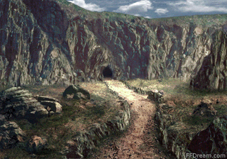 fantasy valley mountain cave