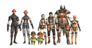 Renders of the five races.