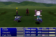 Cait Sith using Slash-All in Final Fantasy VII.