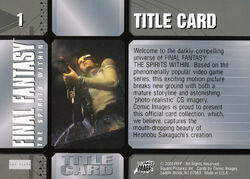 Final Fantasy: The Spirits Within Collector Cards | Final Fantasy 