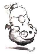 Various Yoshitaka Amano drawings of Mog.