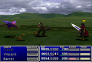 Barret attempting to steal in Final Fantasy VII.