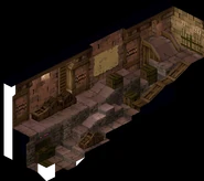 Yardow's weapon storage, as shown in a cutscene.