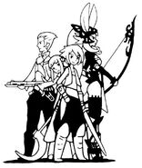 Vaan, Penelo, Balthier and Fran.