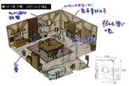 Concept art of Gillian's house.