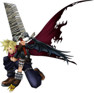 Cloud's Kingdom Hearts appearance render from Dissidia 012 Final Fantasy.