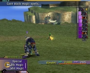 Kimahri in Critical (50%) in Final Fantasy X.